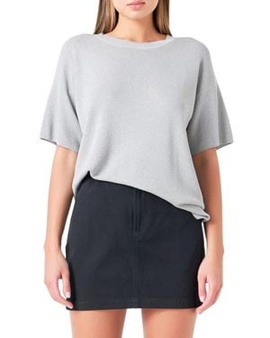 Grey Lab Metallic Knit Top - Gray