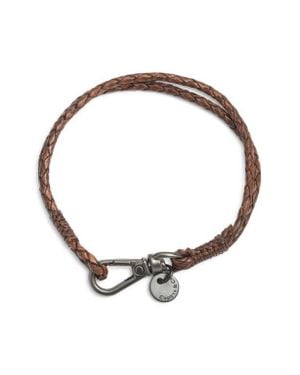 Caputo & Co. Swivel Clasp Leather Bracelet - White