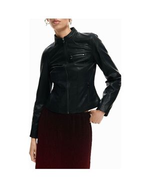 Desigual Faux Leather Jacket - Black
