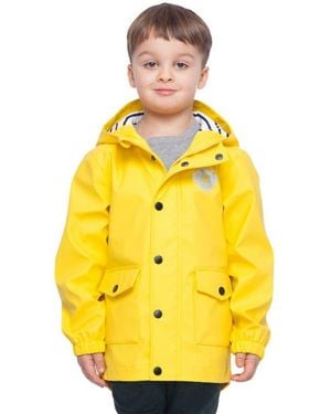 Rokka&Rolla Kids' Waterproof Rain Coat Rubberized Jacket - Yellow