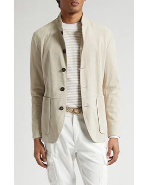 Eleventy Suede Jacket - Natural