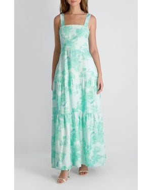 French Connection Sophie Fleur Tiered Maxi Dress - Blue