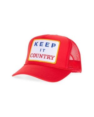 Friday Feelin Keep It Country Patch Trucker Hat - Red