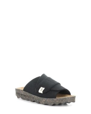 ASPORTUGUESAS Clavi Wool Felt Slide Sandal - Black