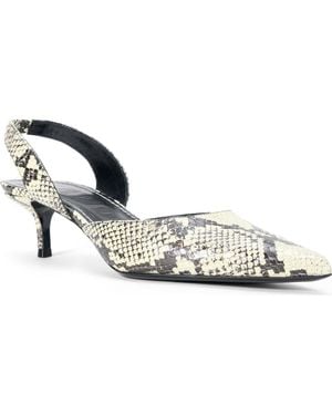 STAUD Sebastian Slingback Pointed Toe Kitten Heel Pump - Metallic