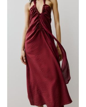 H&M Satin Halterneck Dress - Red
