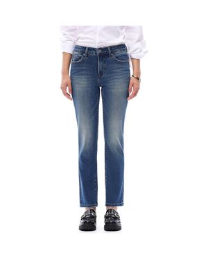 Bayeas Mid Rise Ankle Slim Jeans - Blue