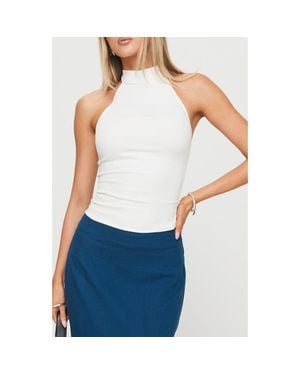 Princess Polly Merril Halter Top - White