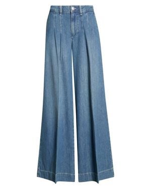 L'Agence Jayani High Waist Pleated Wide Leg Jeans - Blue