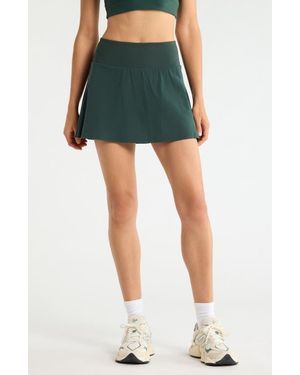 Zella Super Set High Waist Pleated Skort - Green