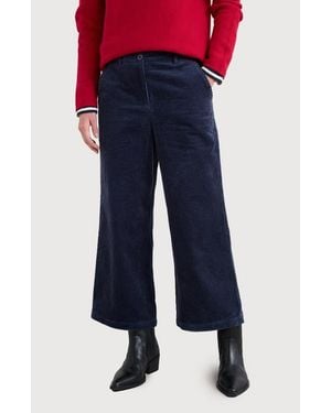 Seasalt Cornwall Asphodel Crop Wide Leg Corduroy Pants - Blue