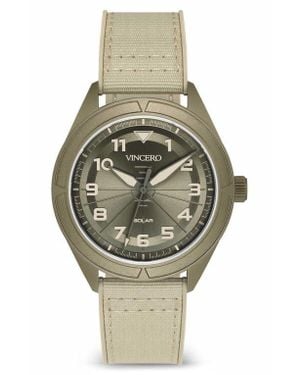 Vincero The Stratos Titanium Solar Webbing Strap Watch, 41Mm - Gray