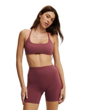 Cotton On Active Ultra Luxe Strappy Cross Back Crop - Red