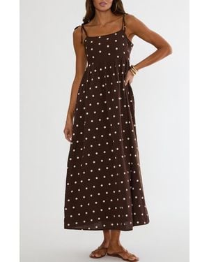 Beach Riot Floral Tie Strap Cover-Up Maxi Dress in Blue | Lyst