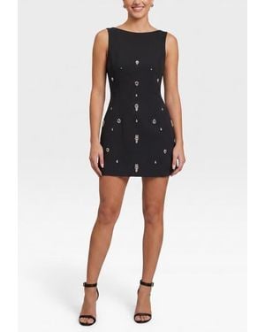 Rachel Roy Celice High Neck Beaded Mini Dress - Black