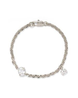 Lady Grey Jewelry Crystal Tilt Cubic Zirconia Bracelet - White
