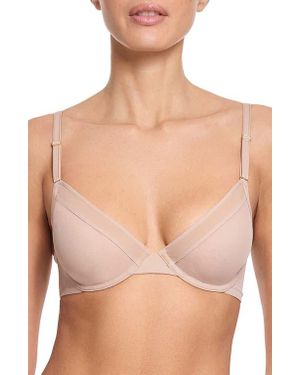 Hanky Panky Underwire Unlined Mesh Plunge Bra - Natural