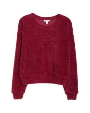 Splendid Fallon Fuzzy Crewneck Sweater - Red
