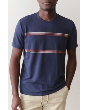 Marine Layer Signature Jacquard Stripe T-Shirt - Blue