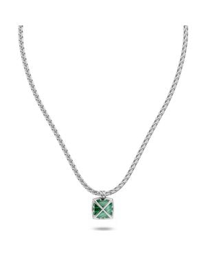 Off-White c/o Virgil Abloh Malachite Arrow Square Pendant Necklace - Metallic