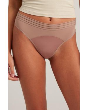 Saalt Leakproof Mesh Thong - Brown