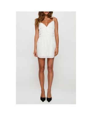 Princess Polly Stick Around Embroidered Shirred Mini Sundress - White