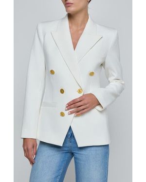 L'Agence Kyomi Double Breasted Blazer - White