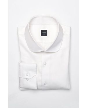 BRISK Club Collar Pima Cotton Twill Shirt - White