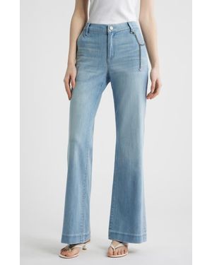 Kobi Halperin Keren High Waist Wide Leg Cotton Pants - Blue