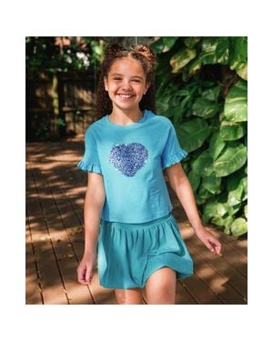 Lands' End Girls Bubble Skort - Blue