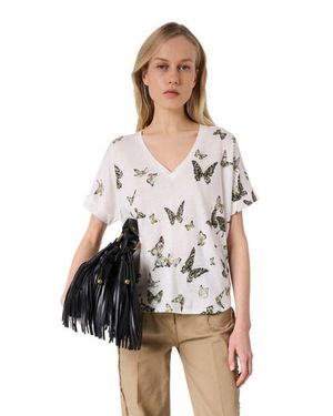 Gerard Darel Makeda Butterfly Print T-Shirt - White