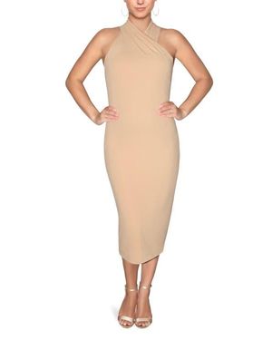 Rachel Roy Harland Crossover Halter Midi Dress - Multicolor