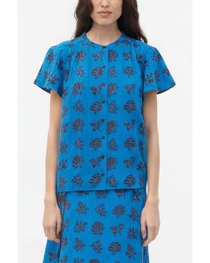 Ace & Jig Kenna Flutter Sleeve Blouse - Blue
