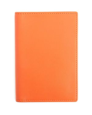 ROYCE New York Personalized Leather Vaccine Card Holder - Orange