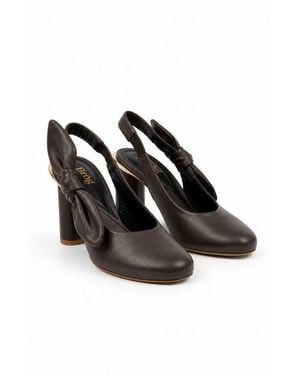 BRÓG Una Slingback Pump Column Heel - Black