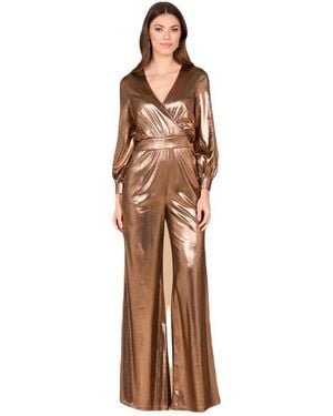 LARA New York Metallic Shimmer Jumpsuit With Pockets - Multicolor