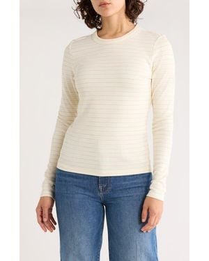 Marine Layer Lexi Stripe Sun-In Rib Long Sleeve T-Shirt - White