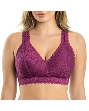 Parfait Adriana Wire-Free Lace Bralette - Purple