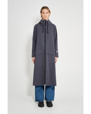 Stutterheim Mosebacke Long Patch Matte Raincoat - Blue