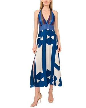 Vince Camuto Barback Print Sleeveless Maxi Dress - Blue