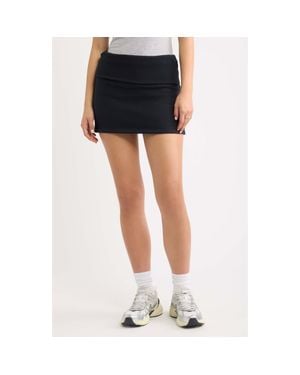 BP. Foldover Fleece Miniskort - Black