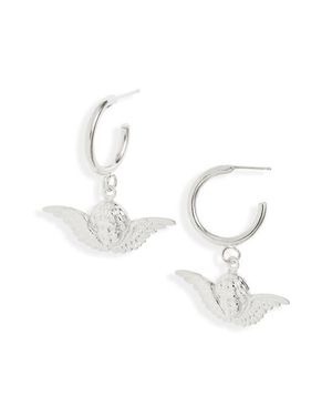 VIDAKUSH Angel Hoop Earrings - White