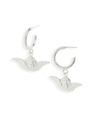VIDAKUSH Angel Hoop Earrings - White
