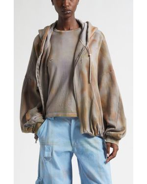 Collina Strada Fleece Zip-Up Hoodie - Blue