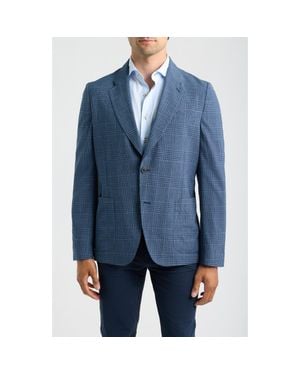 Paul Smith Plaid Wool, Silk & Linen Sport Coat - Blue