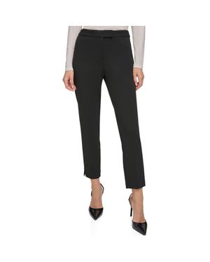 DKNY Foundation Slim Leg Career Pants - Black