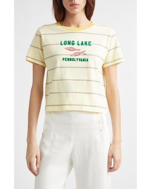 Bode Summertime Stripe Cotton T-Shirt - Yellow