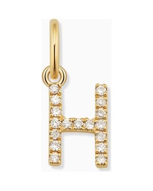 Oradina 14K My Letter Diamond Pendant Charm - Metallic