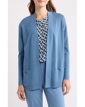 Anne Klein Malibu Open Front Cardigan - Blue