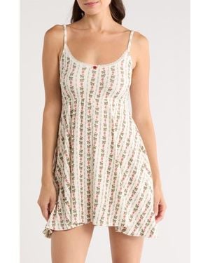 Kilo Brava Print Babydoll Chemise - White